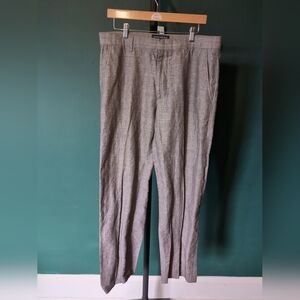 Men's Banana Republic Gray Linen Blend Dress Pant, Size 34x32